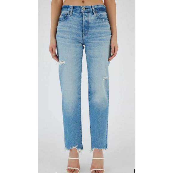 MOUSSY Denim - MOUSSY women's colemont straight jeans in light blue